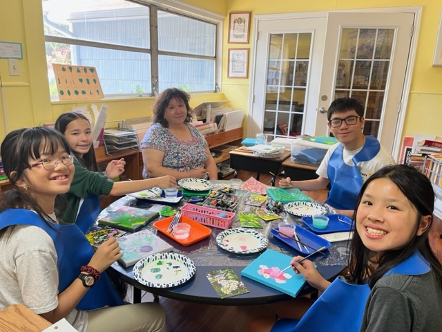 student studying on summer