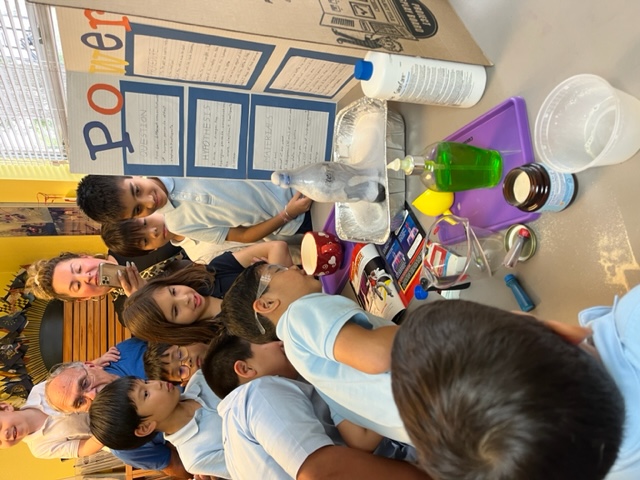 Students present their science fair project