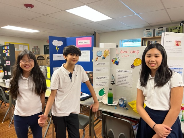 Students present their science fair project