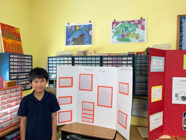Students present their science fair project