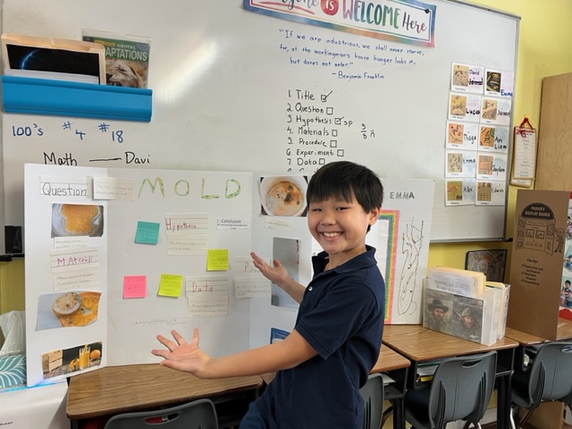 Students present their science fair project