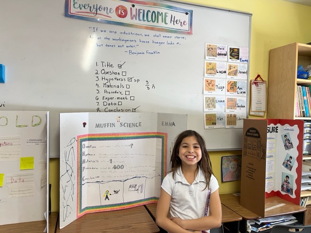 Students present their science fair project