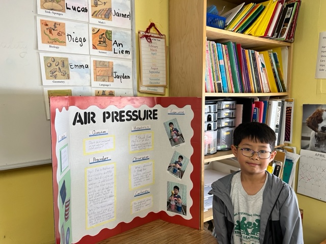 Students present their science fair project