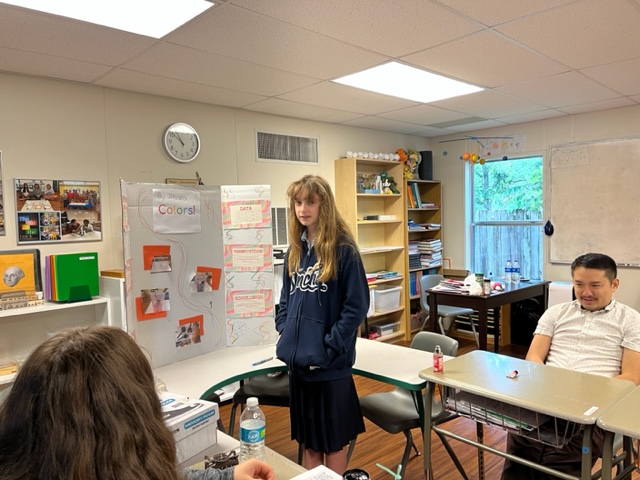 Students present their science fair project