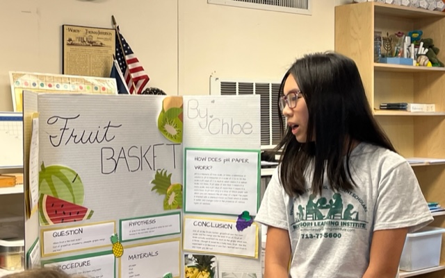 Students present their science fair project