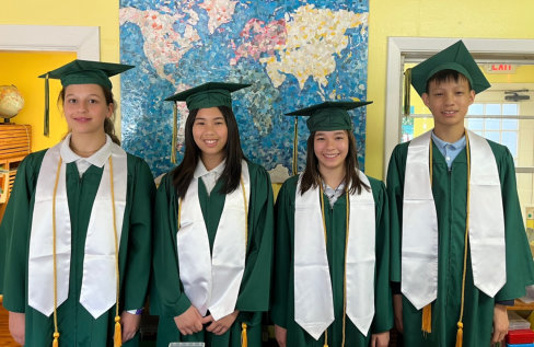 a group of people standing