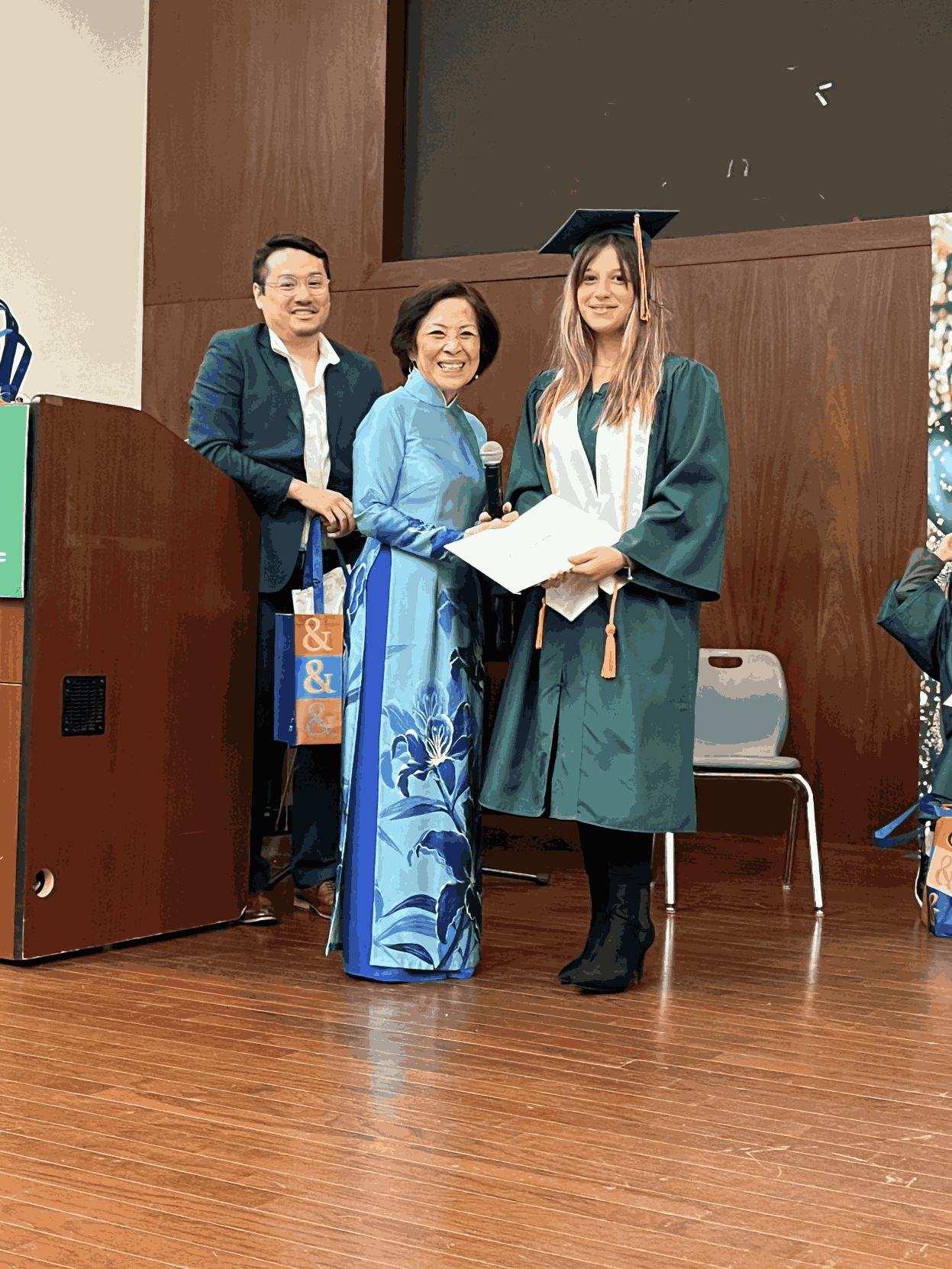 a group of people standing