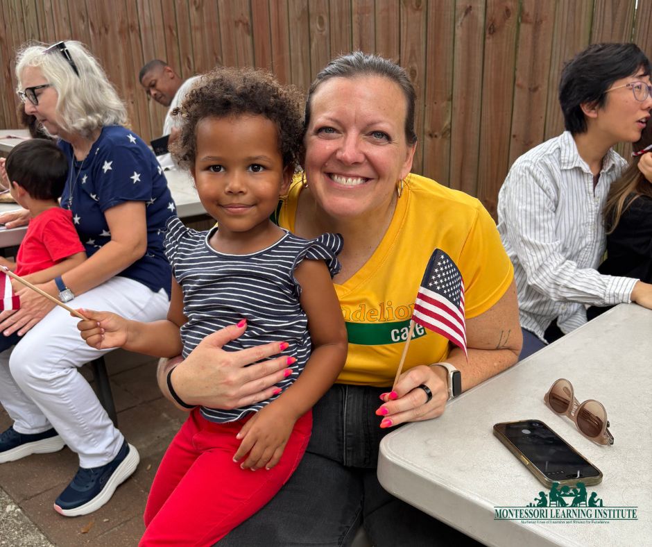 a lady and a kid smiling